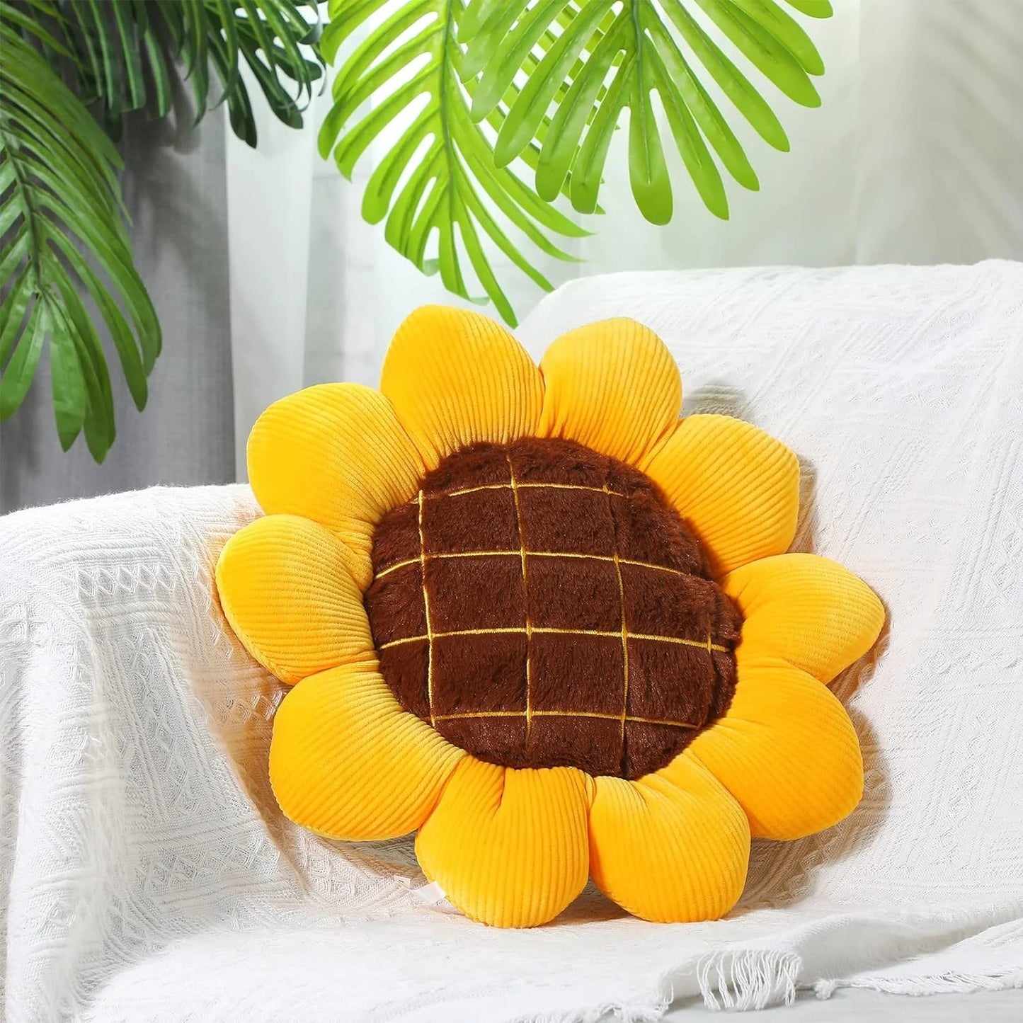 Sunflower Flower Shaped Throw Pillow