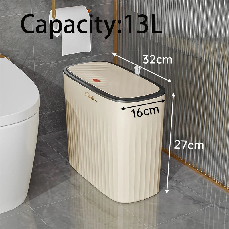 Narrow Bathroom Trash Can