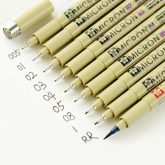 7/9pcs Sakura Liner Pen Set Waterproof Black Fineliner Micron Pen Design Sketch Drawing Marker Artist Markers School Supplies