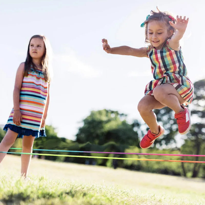 Rainbow Elastic Jump Ropes Gymnastics Rubber Band For Fitness Outdoor Games Children And Adults Juegos Divertidos Kinder Spiele