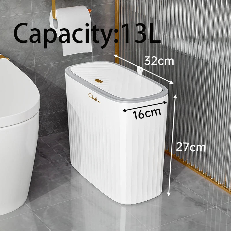 Narrow Bathroom Trash Can