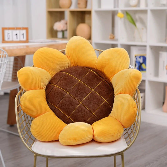 Sunflower Flower Shaped Throw Pillow