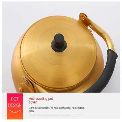 0.75-4L Outdoor Travel Cookware Household Portable Teapot Coffee Pot Water Kettle Gold Aluminum