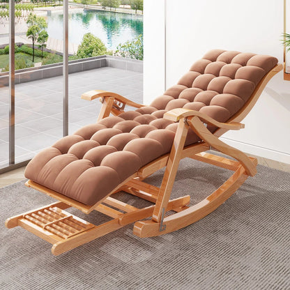 Living room Folding Rocking chair balcony Relaxing lounge chairs for adults Design reclining chair Made bamboo Leisure Armchair