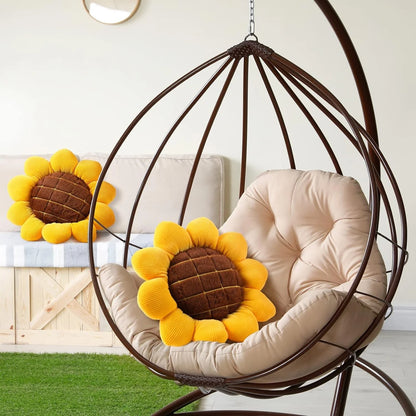 Sunflower Flower Shaped Throw Pillow