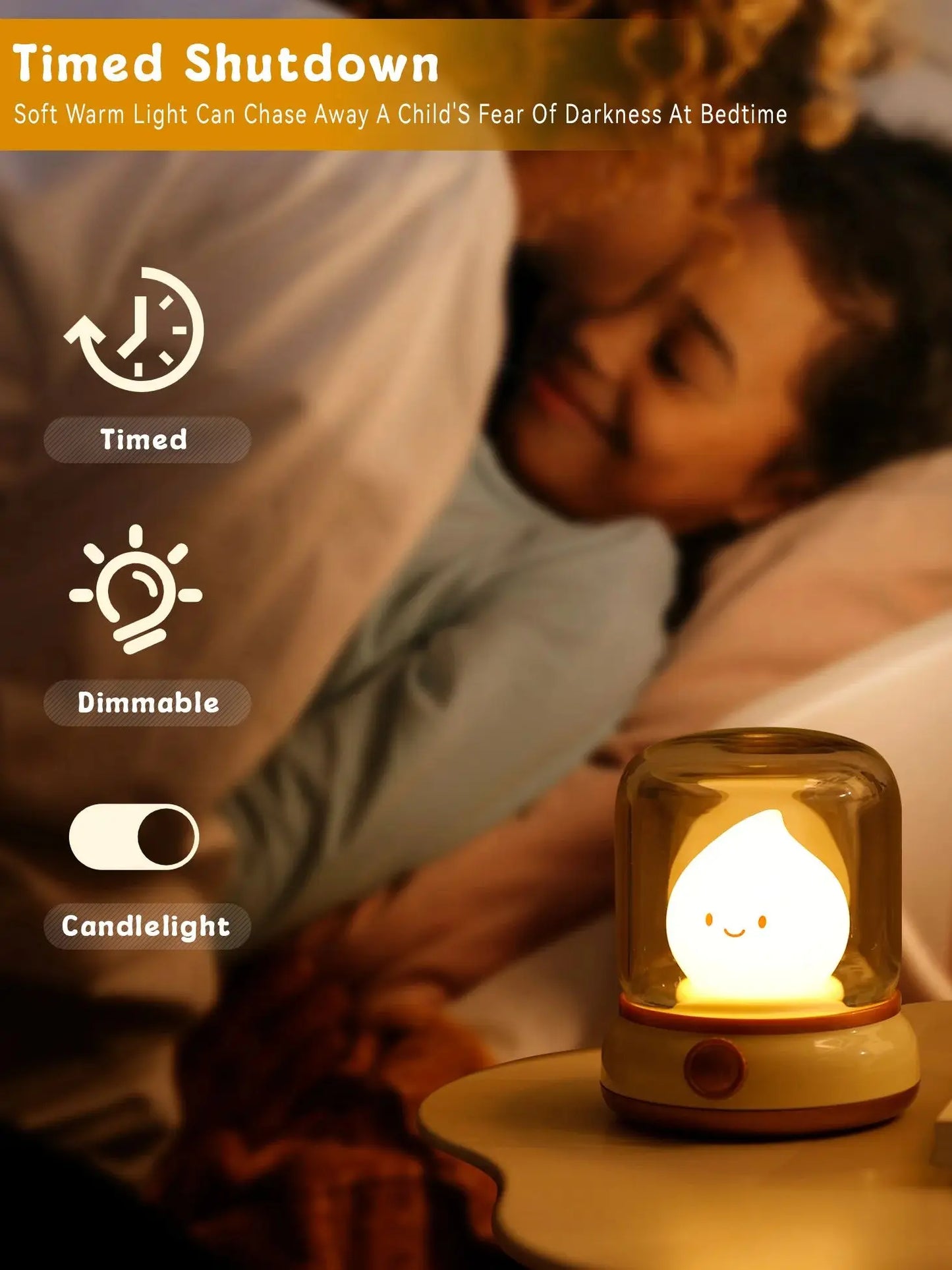 LED Flameless Candle White Noise Night Light