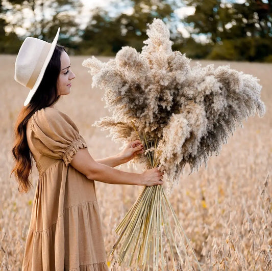 50-60cm Pampas Grass Decor Dried Floral Arrangement Reed Bouquet  Artificial Flower Home Christmas Boho Wedding Table Decoration