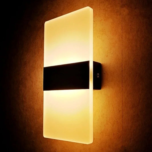 Modern Led Acrylic Wall Lamp AC85-265V Long warm white Indoor Lighting Home Bedroom Bedding Room Living Room Indoor wall lamp