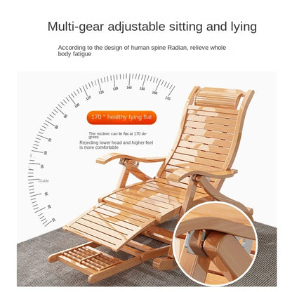 Living room Folding Rocking chair balcony Relaxing lounge chairs for adults Design reclining chair Made bamboo Leisure Armchair