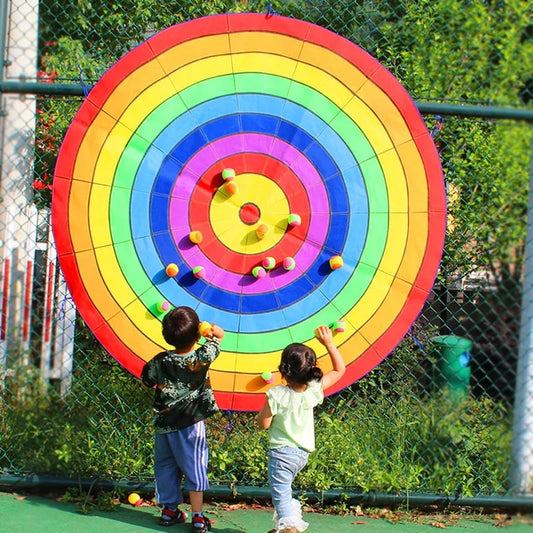 Dartboard Game Set Round Cloth Dart Board Outdoor Hrowing Sticky Ball Target Toy With 20 Balls for Parent-child Interaction Game