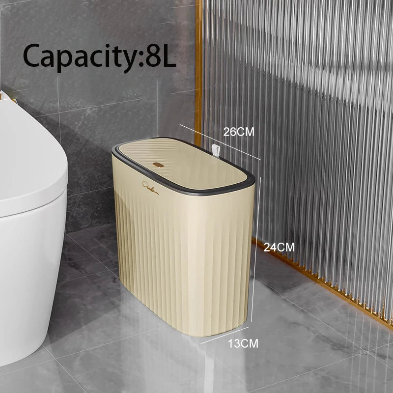 Narrow Bathroom Trash Can