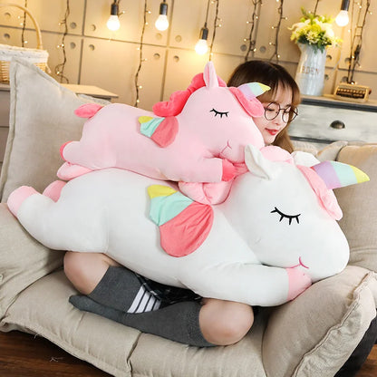 25-100CM Giant Size Unicorn Plush Toy Soft Stuffed Cartoon Unicorn Dolls Animal Horse High Quality Birthday Gift