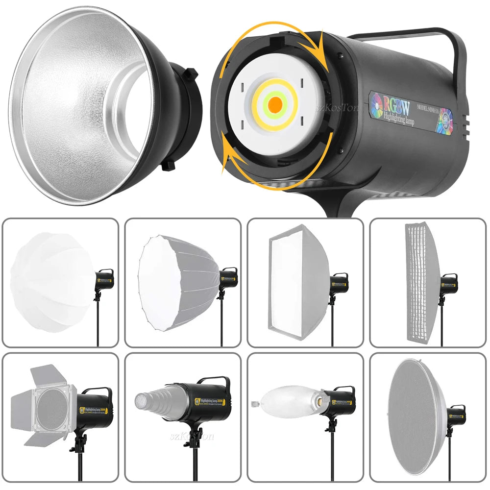 RGB LED Light Video Light Outdoor Lighting 1700K-12000K Bowens Mount Control for Photography Studio Video