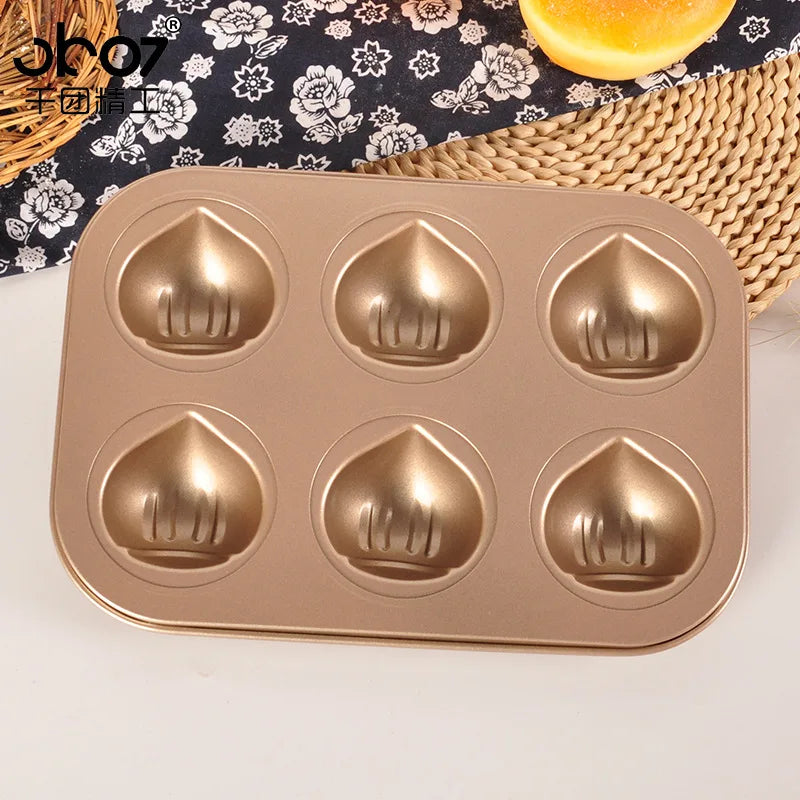 3D Chestnut Cake Pan Baking Mold Nonstick Madeleine Muffin Bakeware Bread Cookie Moulds Dessert Decoration Tools Accessories