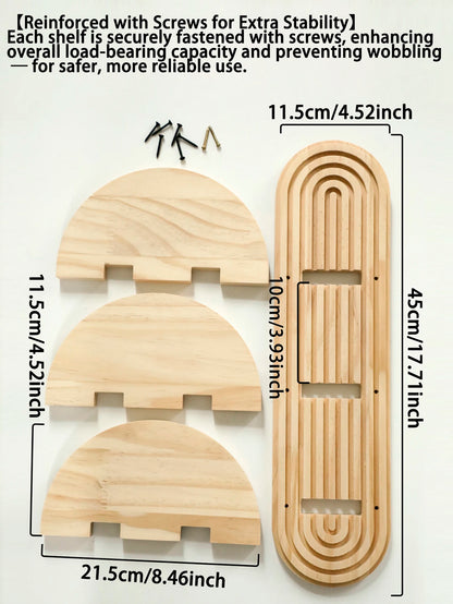 Boho Wooden Wall Shelf