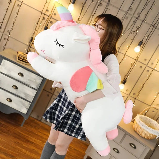 25-100CM Giant Size Unicorn Plush Toy Soft Stuffed Cartoon Unicorn Dolls Animal Horse High Quality Birthday Gift