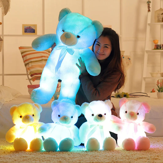 32-50cm Luminous Creative Light Up LED Teddy Bear Stuffed Animals Plush Toy Colorful Glowing Teddy Bear Christmas Gift for Kid