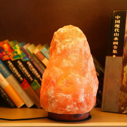 Himalayan Salt Lamp 7 Colors USB Wooden Base Salt Light for Health Salt Night Light Table Lamp for Indoor Bedside Lighting