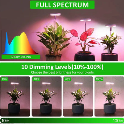 LED Grow Light Full Spectrum Plant Lamp Adjustable Dimmable Growing Lamp LED Hydroponics Lamp with Timer for Indoor Plants Light