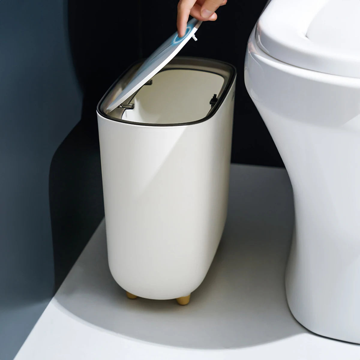 Narrow Bathroom Trash Can