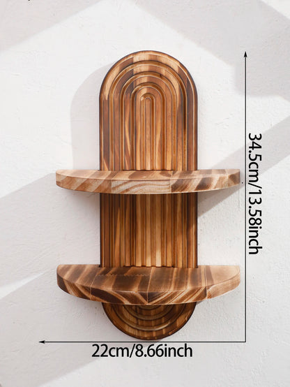 Boho Wooden Wall Shelf