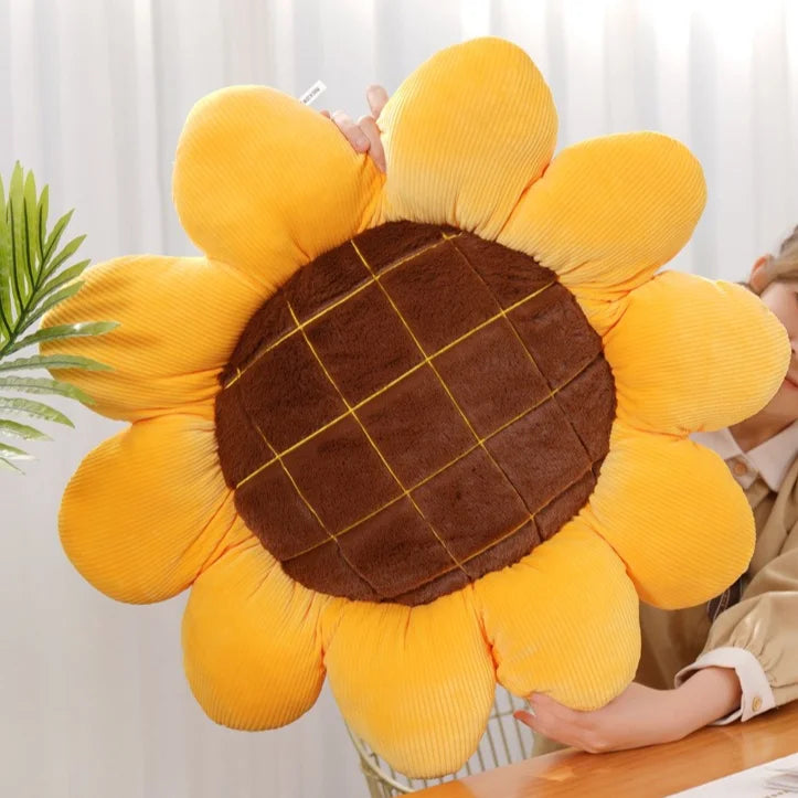 Sunflower Flower Shaped Throw Pillow