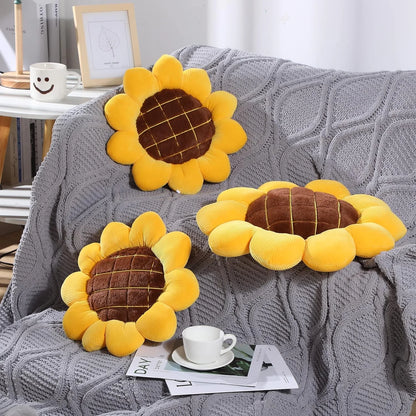 Sunflower Flower Shaped Throw Pillow